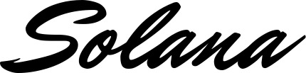 Vorschau des Bootsnamens "Solana" als Schriftzug für "Bootsbeschriftung Klassisch 82"