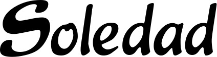 Vorschau des Bootsnamens "Soledad" als Schriftzug für "Bootsbeschriftung Klassisch 15"