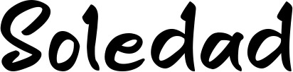 Vorschau des Bootsnamens "Soledad" als Schriftzug für "Bootsbeschriftung Klassisch 95"
