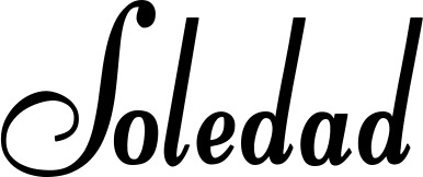 Vorschau des Bootsnamens "Soledad" als Schriftzug für "Bootsbeschriftung Klassisch 76"