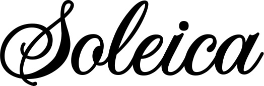 Vorschau des Bootsnamens "Soleica" als Schriftzug für "Bootsbeschriftung Klassisch 70"