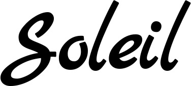 Vorschau des Bootsnamens "Soleil" als Schriftzug für "Bootsbeschriftung Klassisch 45"
