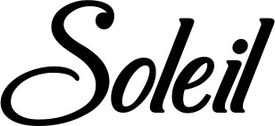 Vorschau des Bootsnamens "Soleil" als Schriftzug für "Bootsbeschriftung Klassisch 50"