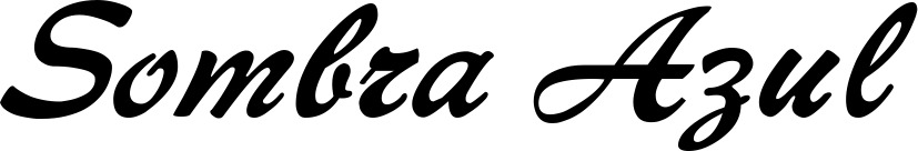 Vorschau des Bootsnamens "Sombra Azul" als Schriftzug für "Bootsbeschriftung Klassisch 12"