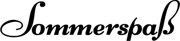 Vorschau des Bootsnamens "Sommerspaß" als Schriftzug für "Bootsbeschriftung Klassisch 76-A"