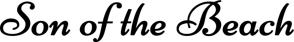 Bootsname 'Son of the Beach' angezeigt als 'Bootsbeschriftung Klassisch 84'