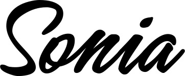 Vorschau des Bootsnamens "Sonia" als Schriftzug für "Bootsbeschriftung Klassisch 71"