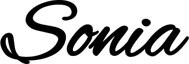 Vorschau des Bootsnamens "Sonia" als Schriftzug für "Bootsbeschriftung Klassisch 35"