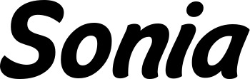 Vorschau des Bootsnamens "Sonia" als Schriftzug für "Bootsbeschriftung Klassisch 14"
