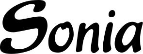 Vorschau des Bootsnamens "Sonia" als Schriftzug für "Bootsbeschriftung Klassisch 15"
