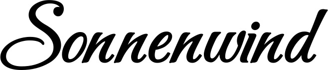 Vorschau des Bootsnamens "Sonnenwind" als Schriftzug für "Bootsbeschriftung Klassisch 50"