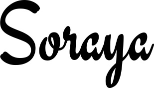 Vorschau des Bootsnamens "Soraya" als Schriftzug für "Bootsbeschriftung Klassisch 63"