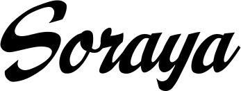 Vorschau des Bootsnamens "Soraya" als Schriftzug für "Bootsbeschriftung Klassisch 29"