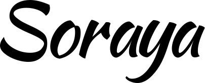 Vorschau des Bootsnamens "Soraya" als Schriftzug für "Bootsbeschriftung Klassisch 73"