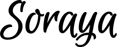 Vorschau des Bootsnamens "Soraya" als Schriftzug für "Bootsbeschriftung Klassisch 105"