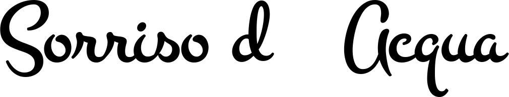 Vorschau des Bootsnamens "Sorriso d’Acqua" als Schriftzug für "Bootsbeschriftung Klassisch 81"