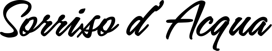 Vorschau des Bootsnamens "Sorriso d’Acqua" als Schriftzug für "Bootsbeschriftung Klassisch 71"
