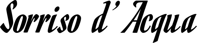 Vorschau des Bootsnamens "Sorriso d’Acqua" als Schriftzug für "Bootsbeschriftung Klassisch 93"