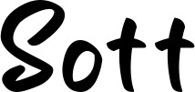 Vorschau des Bootsnamens "Sott" als Schriftzug für "Bootsbeschriftung Klassisch 95"