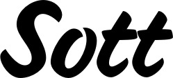 Vorschau des Bootsnamens "Sott" als Schriftzug für "Bootsbeschriftung Klassisch 19"