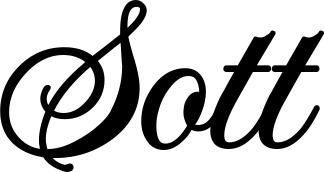 Vorschau des Bootsnamens "Sott" als Schriftzug für "Bootsbeschriftung Klassisch 70"
