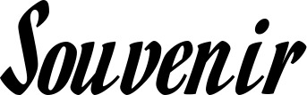 Vorschau des Bootsnamens "Souvenir" als Schriftzug für "Bootsbeschriftung Klassisch 93"
