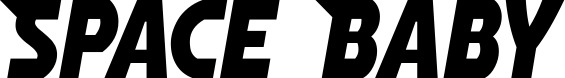 Vorschau des Bootsnamens "Space Baby" als Schriftzug für "Bootsbeschriftung Neu 15"