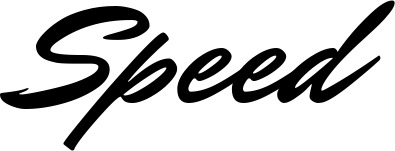 Vorschau des Bootsnamens "Speed" als Schriftzug für "Bootsbeschriftung Klassisch 82"