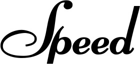 Vorschau des Bootsnamens "Speed" als Schriftzug für "Bootsbeschriftung Klassisch 76-A"