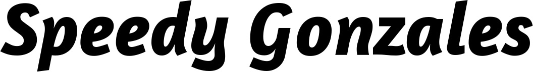 Vorschau des Bootsnamens "Speedy Gonzales" als Schriftzug für "Bootsbeschriftung Kursiv 01"
