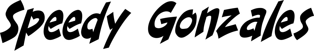 Vorschau des Bootsnamens "Speedy Gonzales" als Schriftzug für "Bootsbeschriftung Klassisch 31"