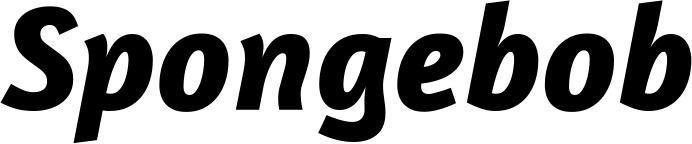 Vorschau des Bootsnamens "Spongebob" als Schriftzug für "Bootsbeschriftung Kursiv 01"