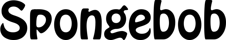 Vorschau des Bootsnamens "Spongebob" als Schriftzug für "Bootsbeschriftung Fett 01"