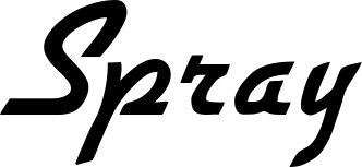 Vorschau des Bootsnamens "Spray" als Schriftzug für "Bootsbeschriftung Klassisch 66"