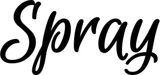Vorschau des Bootsnamens "Spray" als Schriftzug für "Bootsbeschriftung Klassisch 105"