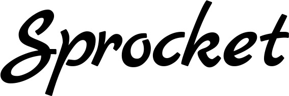 Vorschau des Bootsnamens "Sprocket" als Schriftzug für "Bootsbeschriftung Klassisch 45"