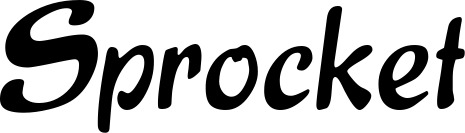 Vorschau des Bootsnamens "Sprocket" als Schriftzug für "Style Klassisch 15"
