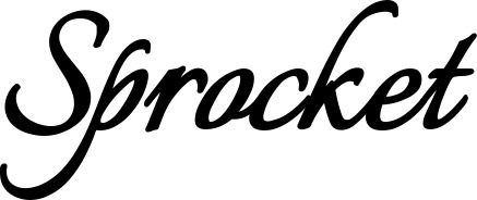 Vorschau des Bootsnamens "Sprocket" als Schriftzug für "Bootsbeschriftung Klassisch 58"
