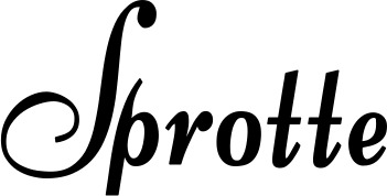 Vorschau des Bootsnamens "Sprotte" als Schriftzug für "Bootsbeschriftung Klassisch 76"
