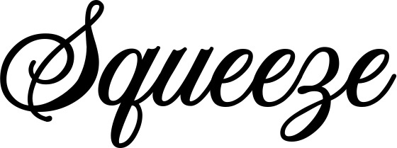 Vorschau des Bootsnamens "Squeeze" als Schriftzug für "Bootsbeschriftung Klassisch 70"