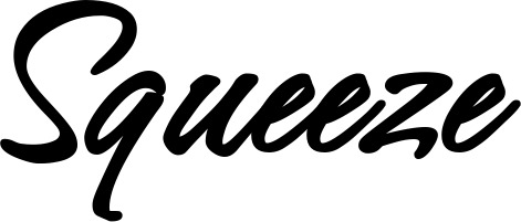 Vorschau des Bootsnamens "Squeeze" als Schriftzug für "Bootsbeschriftung Klassisch 71"