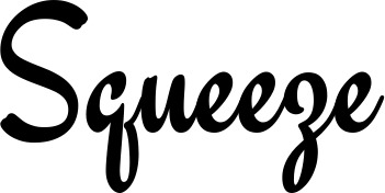 Vorschau des Bootsnamens "Squeeze" als Schriftzug für "Style Klassisch 63"
