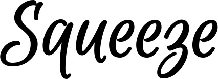 Vorschau des Bootsnamens "Squeeze" als Schriftzug für "Bootsbeschriftung Klassisch 105"