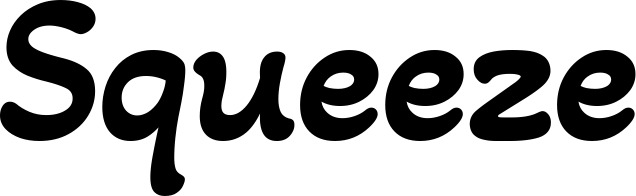 Vorschau des Bootsnamens "Squeeze" als Schriftzug für "Bootsbeschriftung Klassisch 103"