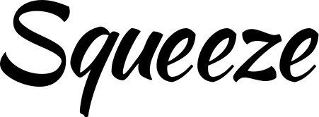 Vorschau des Bootsnamens "Squeeze" als Schriftzug für "Bootsbeschriftung Klassisch 73"