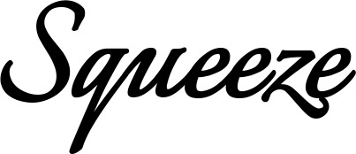 Vorschau des Bootsnamens "Squeeze" als Schriftzug für "Bootsbeschriftung Klassisch 58"