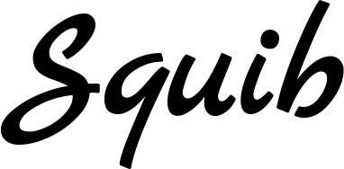 Vorschau des Bootsnamens "Squib" als Schriftzug für "Bootsbeschriftung Klassisch 77"