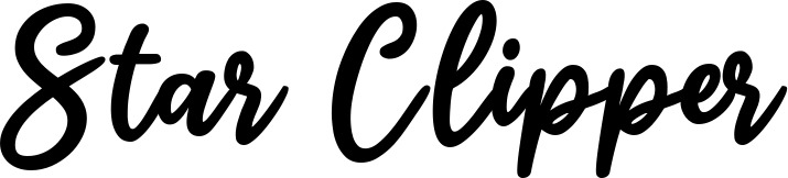 Vorschau des Bootsnamens "Star Clipper" als Schriftzug für "Bootsbeschriftung Klassisch 74"