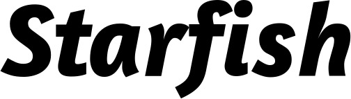 Vorschau des Bootsnamens "Starfish" als Schriftzug für "Bootsbeschriftung Kursiv 01"