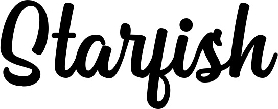 Vorschau des Bootsnamens "Starfish" als Schriftzug für "Bootsbeschriftung Klassisch 43"